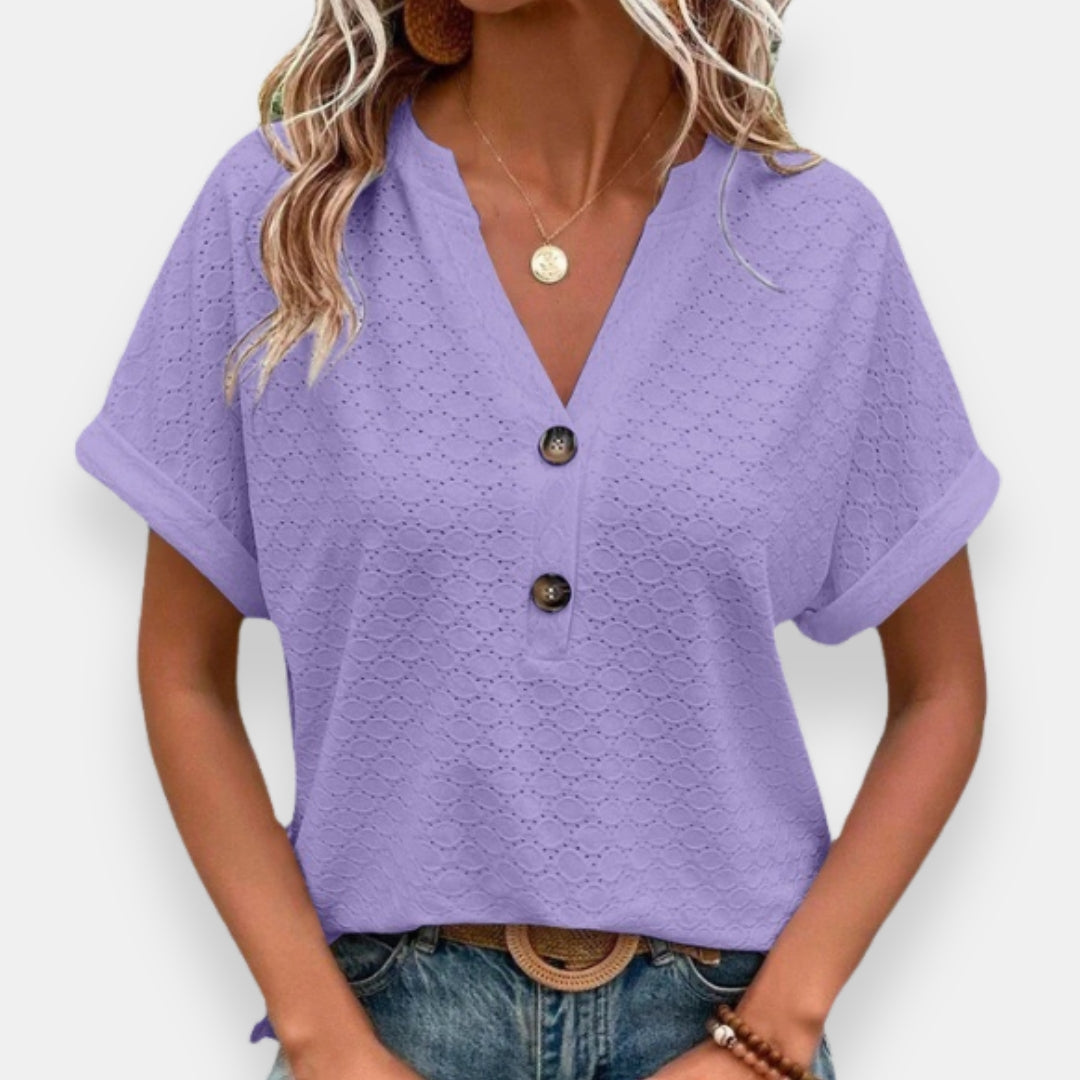 Cosette | Blouse jacquard col V