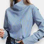 Ambrosine | Blouse rayée à col montant