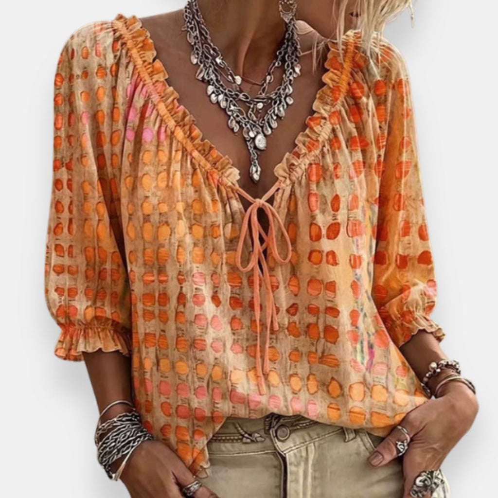 Estréa | Blouse Imprimée Volantée