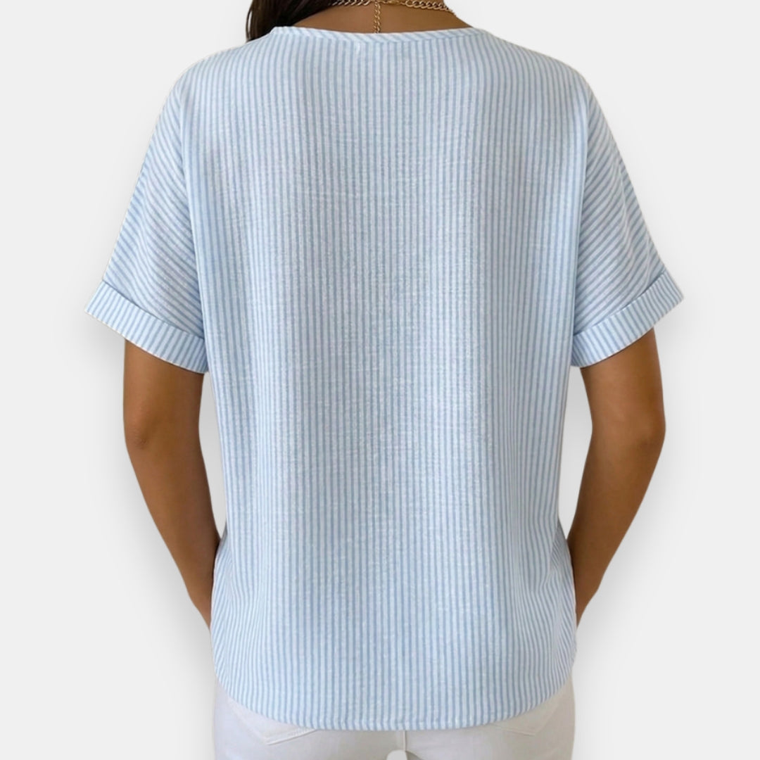 Brunehilde | Top rayé boutonné
