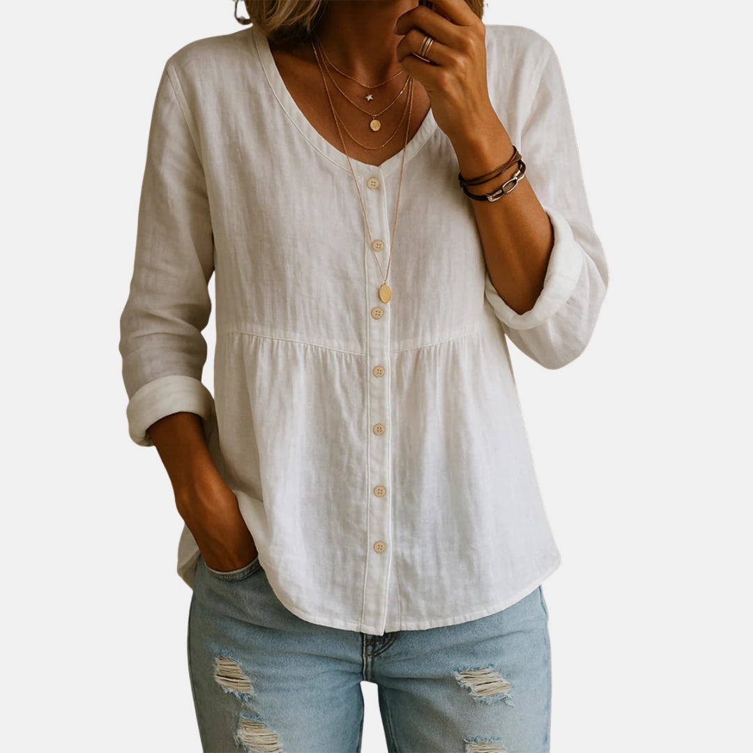 Prudence | Blouse col V froncée