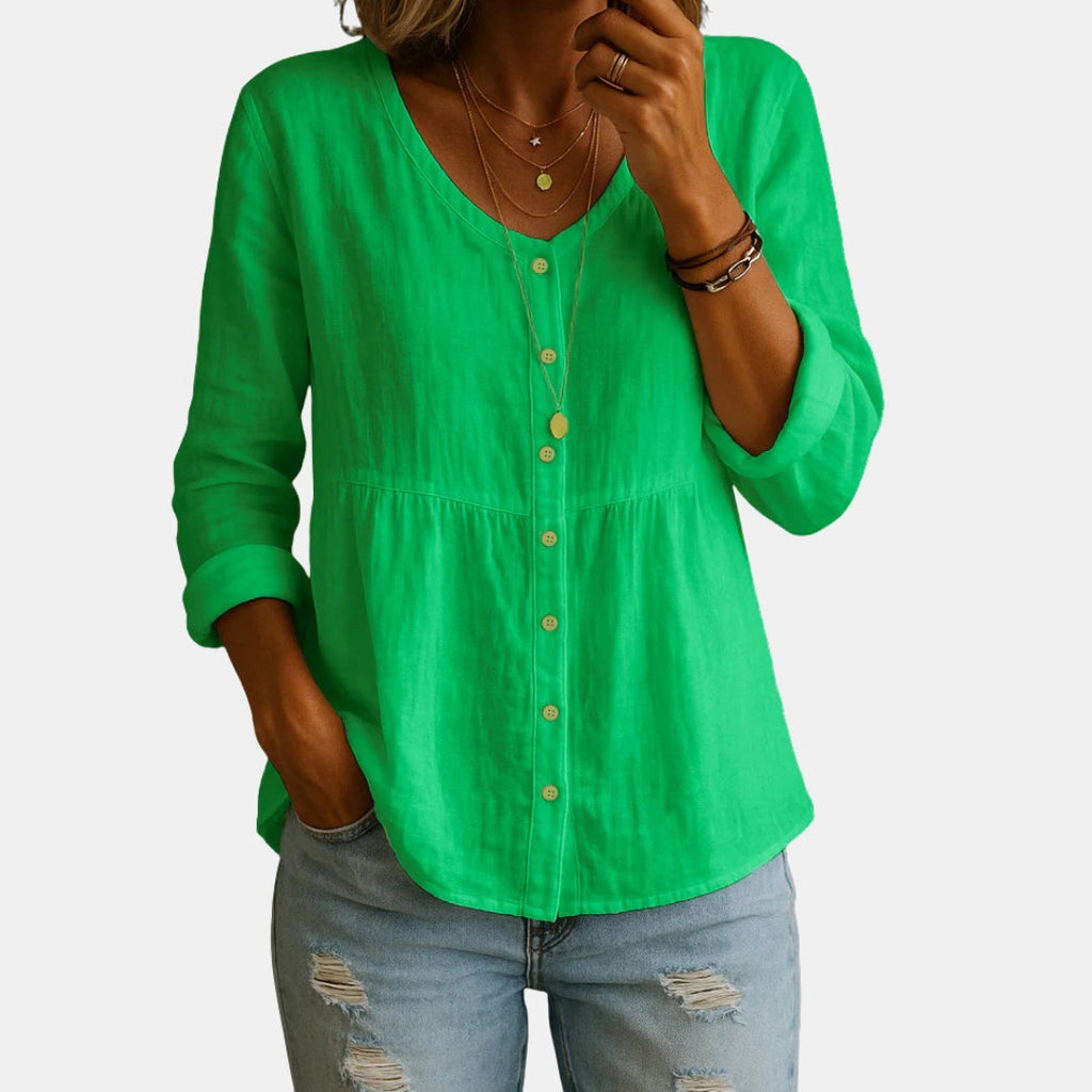 Prudence | Blouse col V froncée