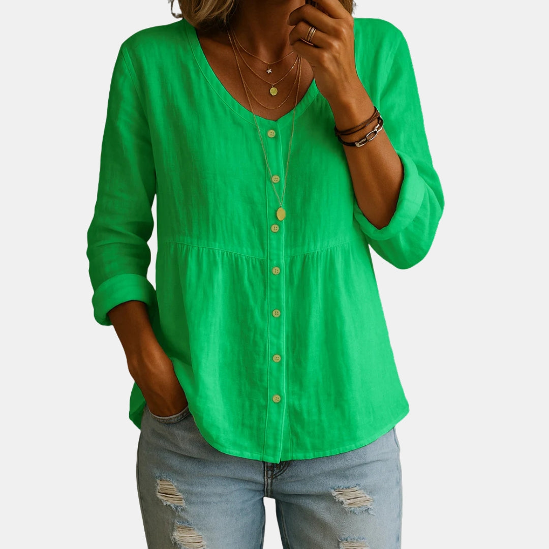 Prudence | Blouse col V froncée