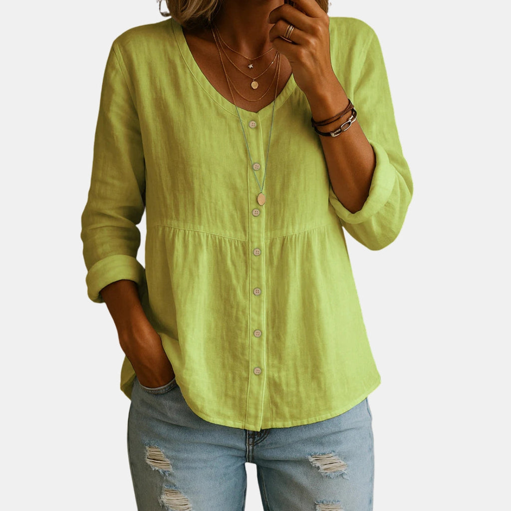 Prudence | Blouse col V froncée