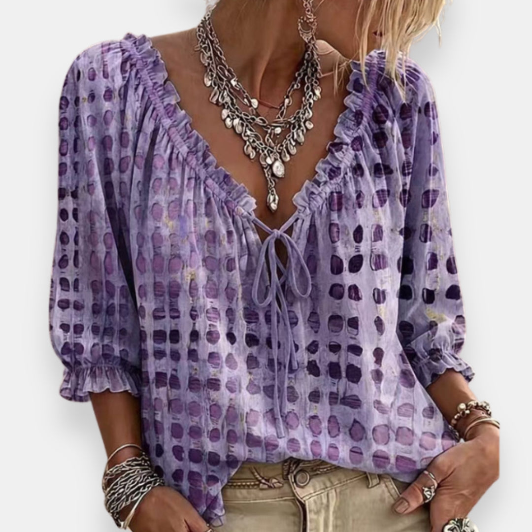 Estréa | Blouse Imprimée Volantée
