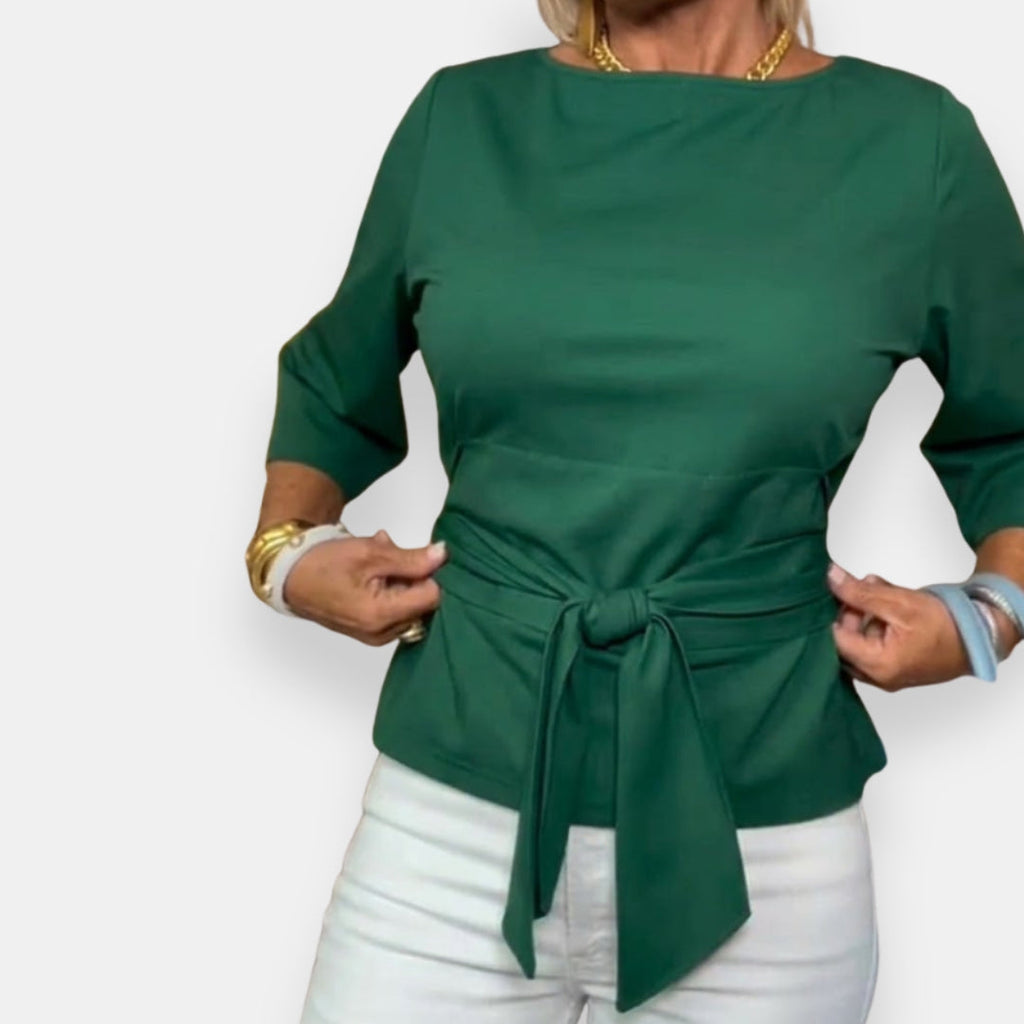 Eléonore | Blouse col bateau ceinturée