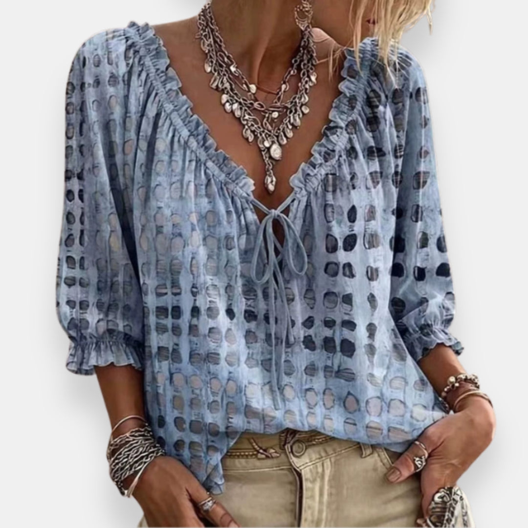 Estréa | Blouse Imprimée Volantée