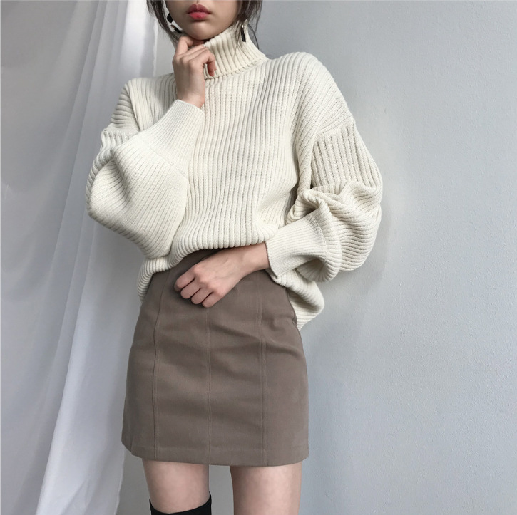 Cazel | Luxe Pull à col roulé et à manches ballon