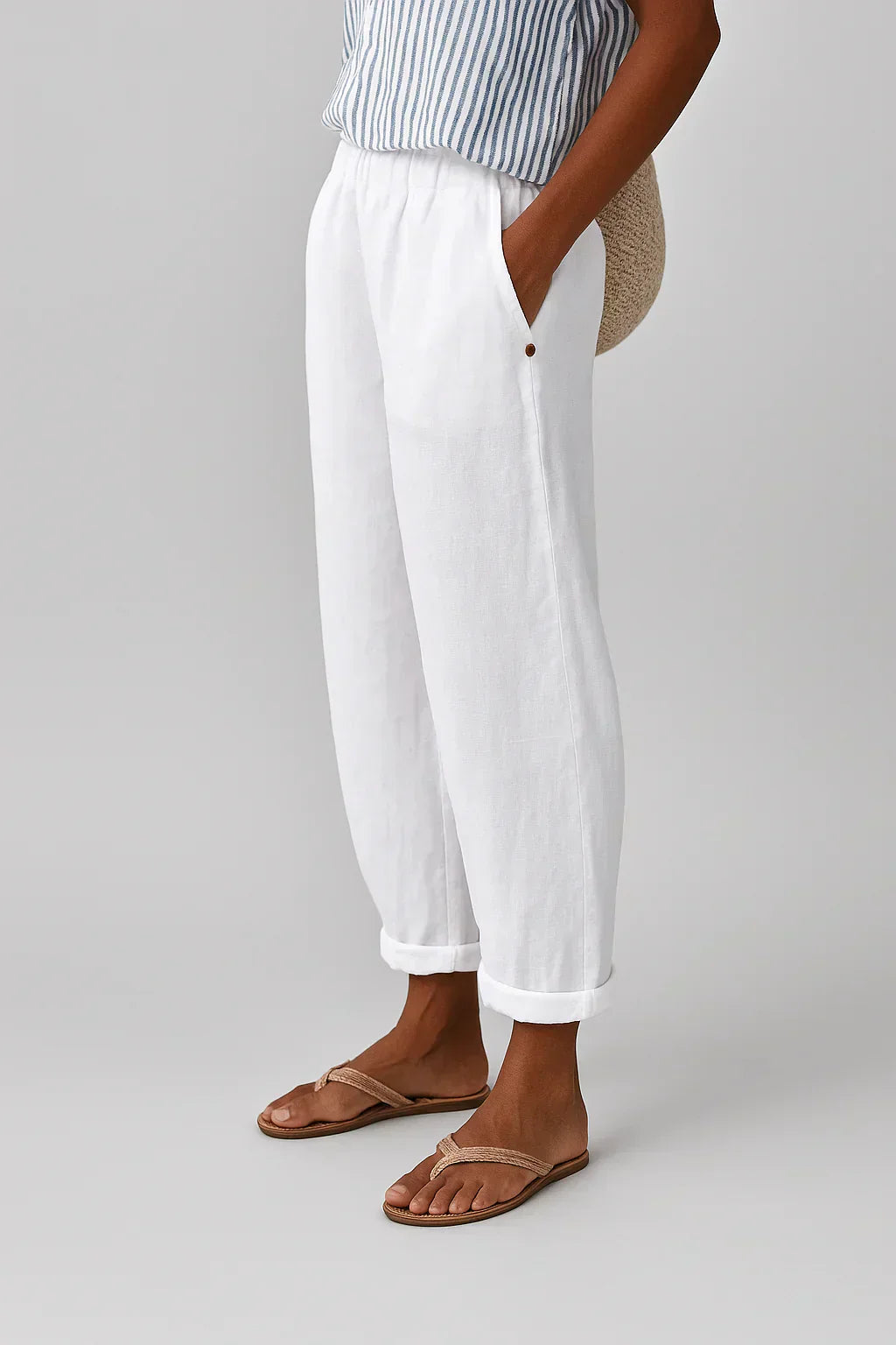 Edith - Pantalon Léger et Lin et Coton Élégant