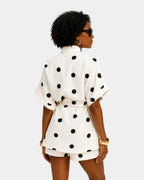 Josseline | Ensemble d'été blouse et short à pois