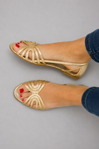 Sandales Élégantes en Or Elena™ | Éclat d'Été