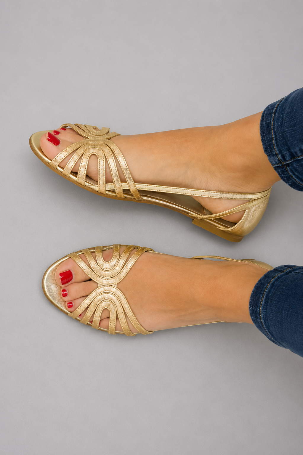 Sandales Élégantes en Or Elena™ | Éclat d'Été