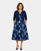 Guilaine | Ensemble robe fleurie et cardigan léger