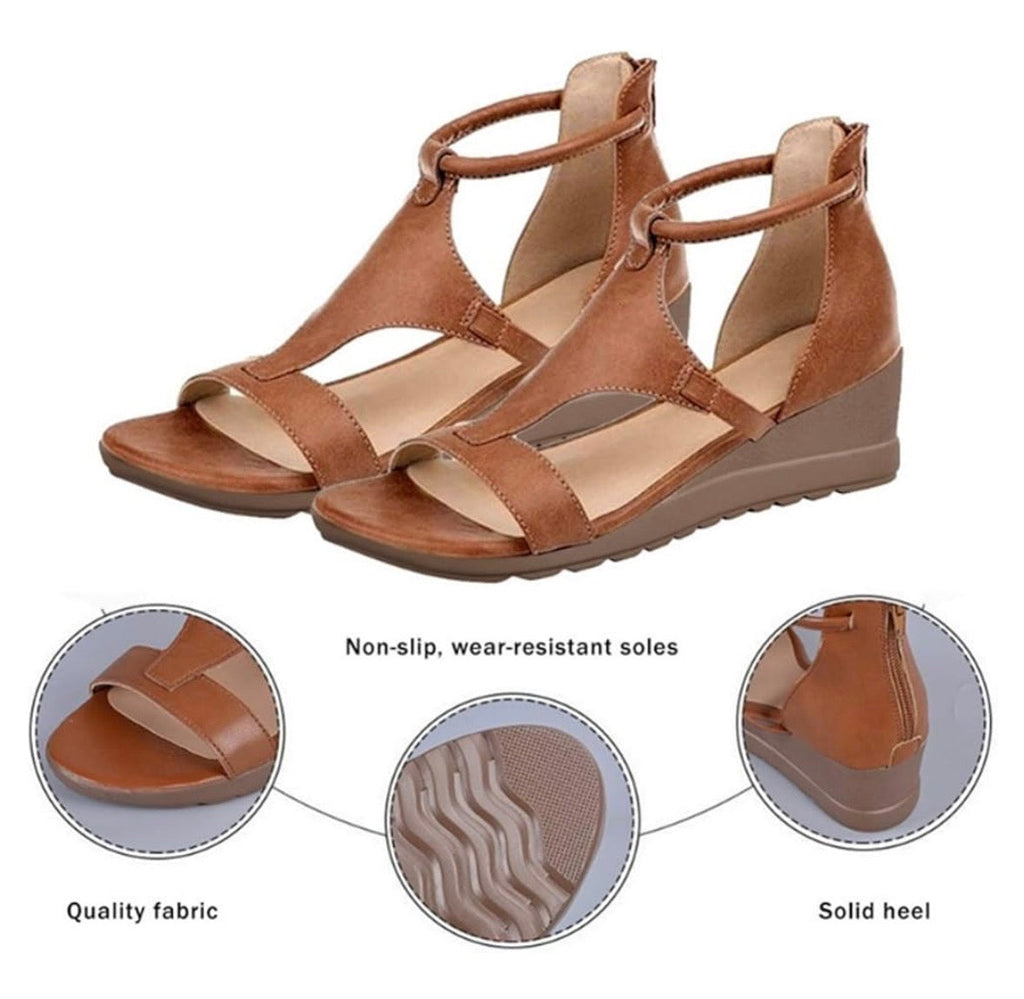 Sandales Orthopédiques Élégantes Amara en Cuir Luxe