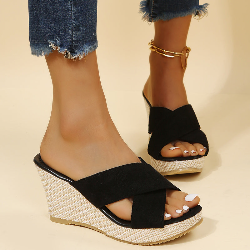 Sandales à Talon Élévé Carla – Élégance Décontractée en Cuir