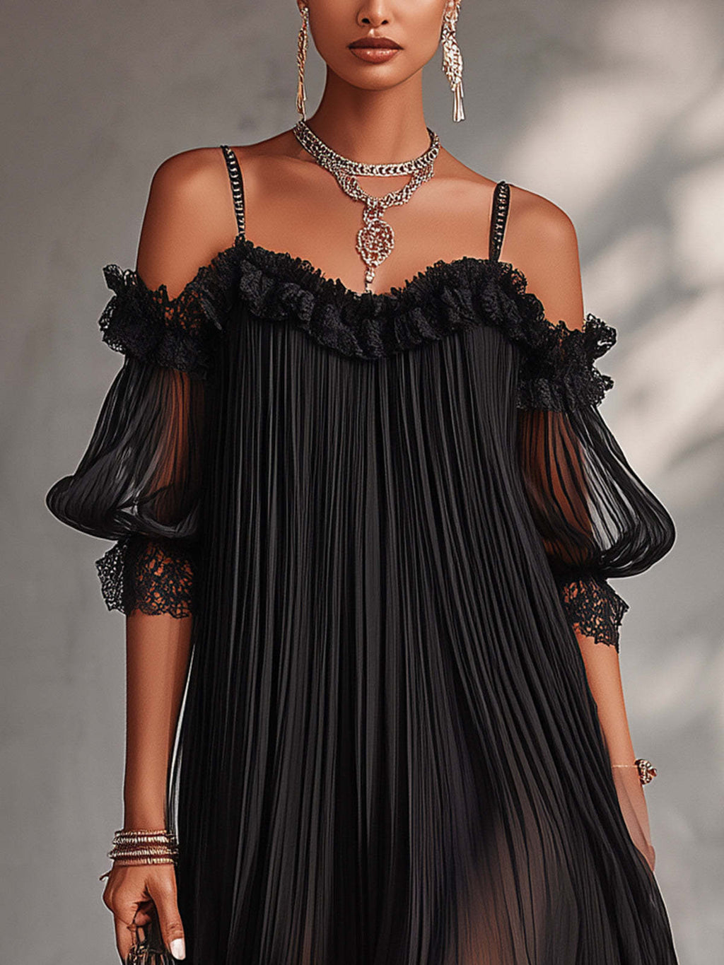 Céline | Robe Longue Chiffon Col V