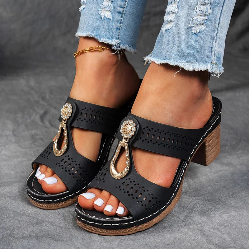 Sandales Orthopédiques Élégantes Abby en Cuir Luxe