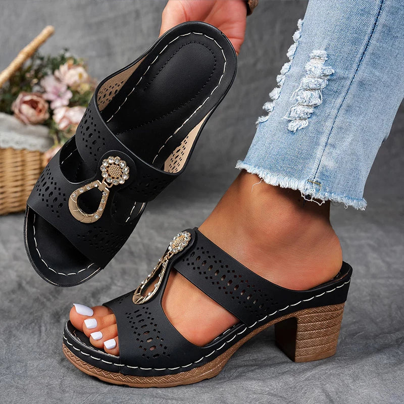 Sandales Orthopédiques Élégantes Abby en Cuir Luxe
