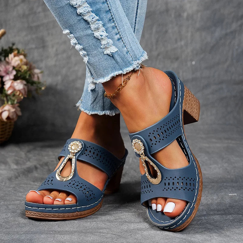 Sandales Orthopédiques Élégantes Abby en Cuir Luxe