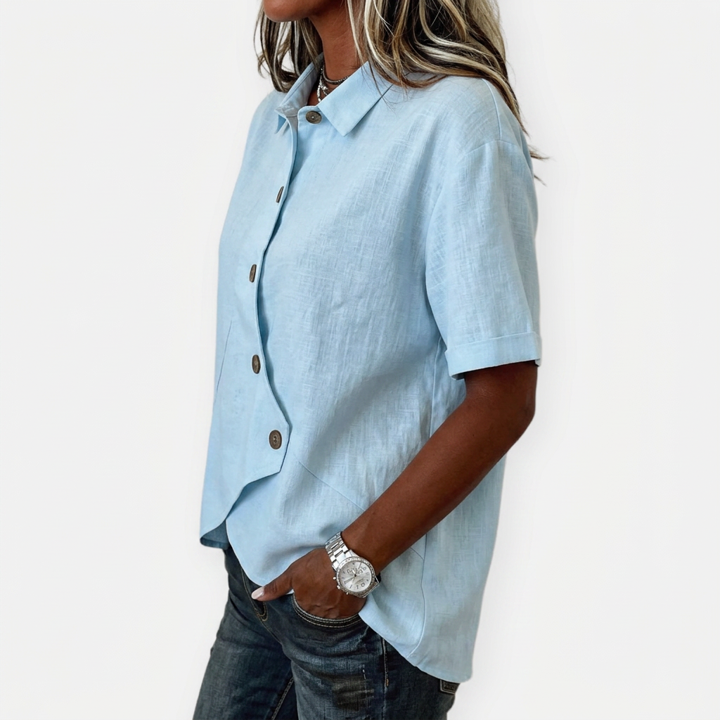 Pélagie | Chemise asymétrique boutonnée