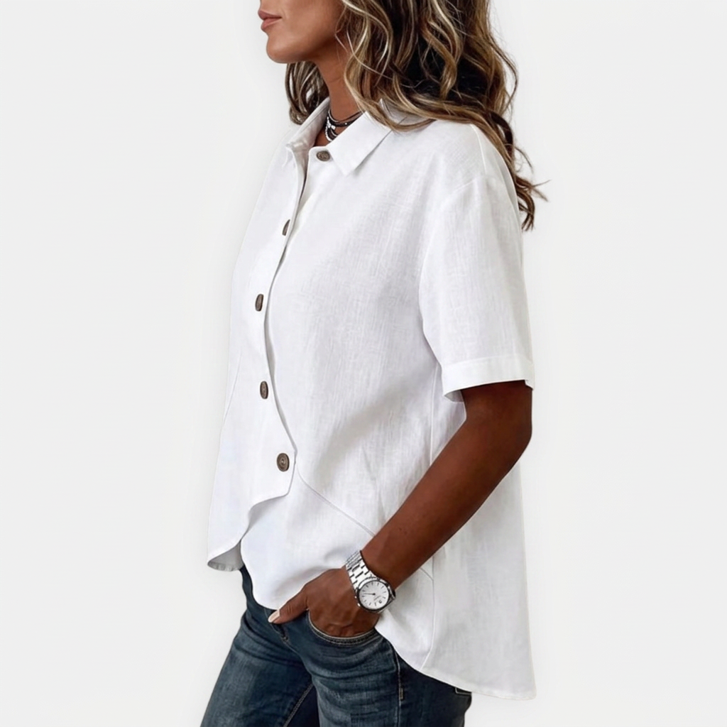 Pélagie | Chemise asymétrique boutonnée