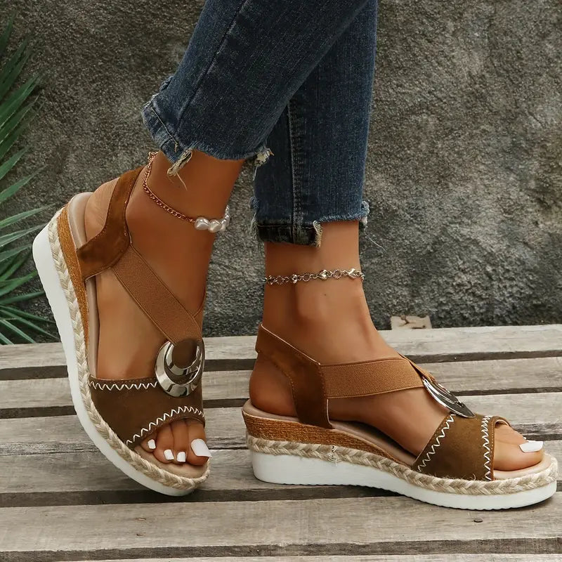 Sandales Plateformes Élégantes Myla en Cuir Luxe