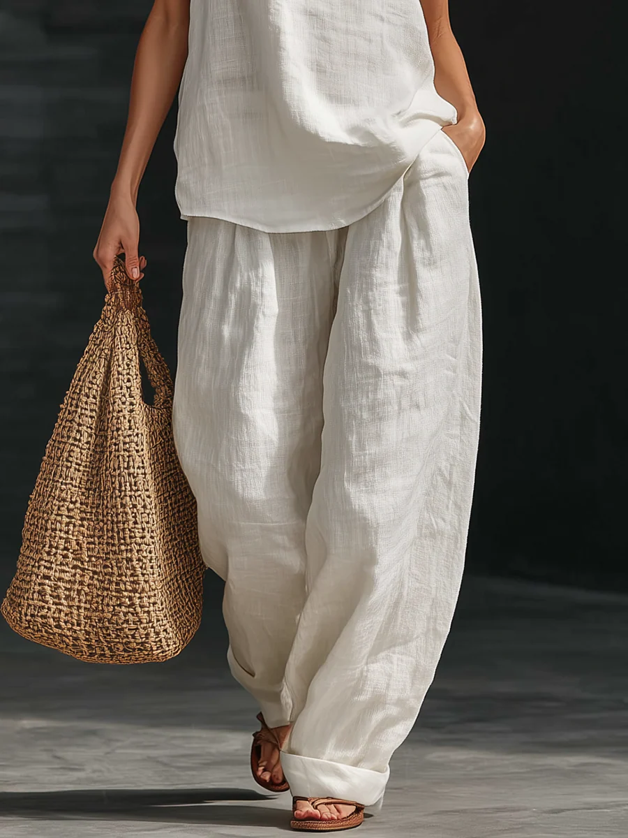 Zoe™ Sleeveless Set with Wide Pants Maison Fleurine