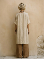 Juliette | Ensemble trois pièces nomade bohème gris foncé et marron à motif tribal