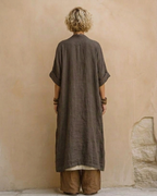 Juliette | Ensemble trois pièces nomade bohème gris foncé et marron à motif tribal