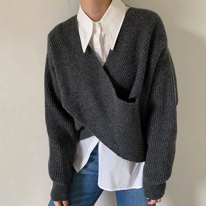 Cazel | Pull en tricot croisé chic