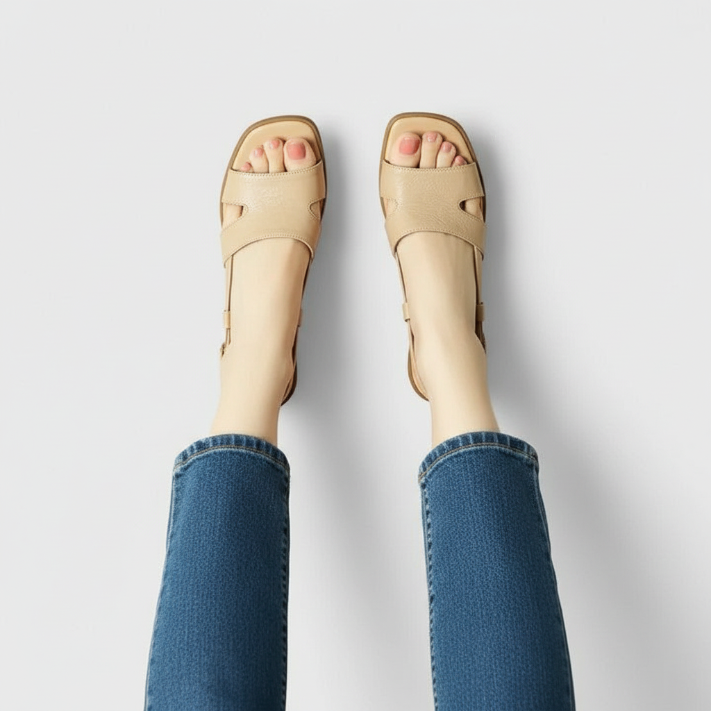 Sandales Orthopédiques Élégantes Marise en Cuir Souple et Chic