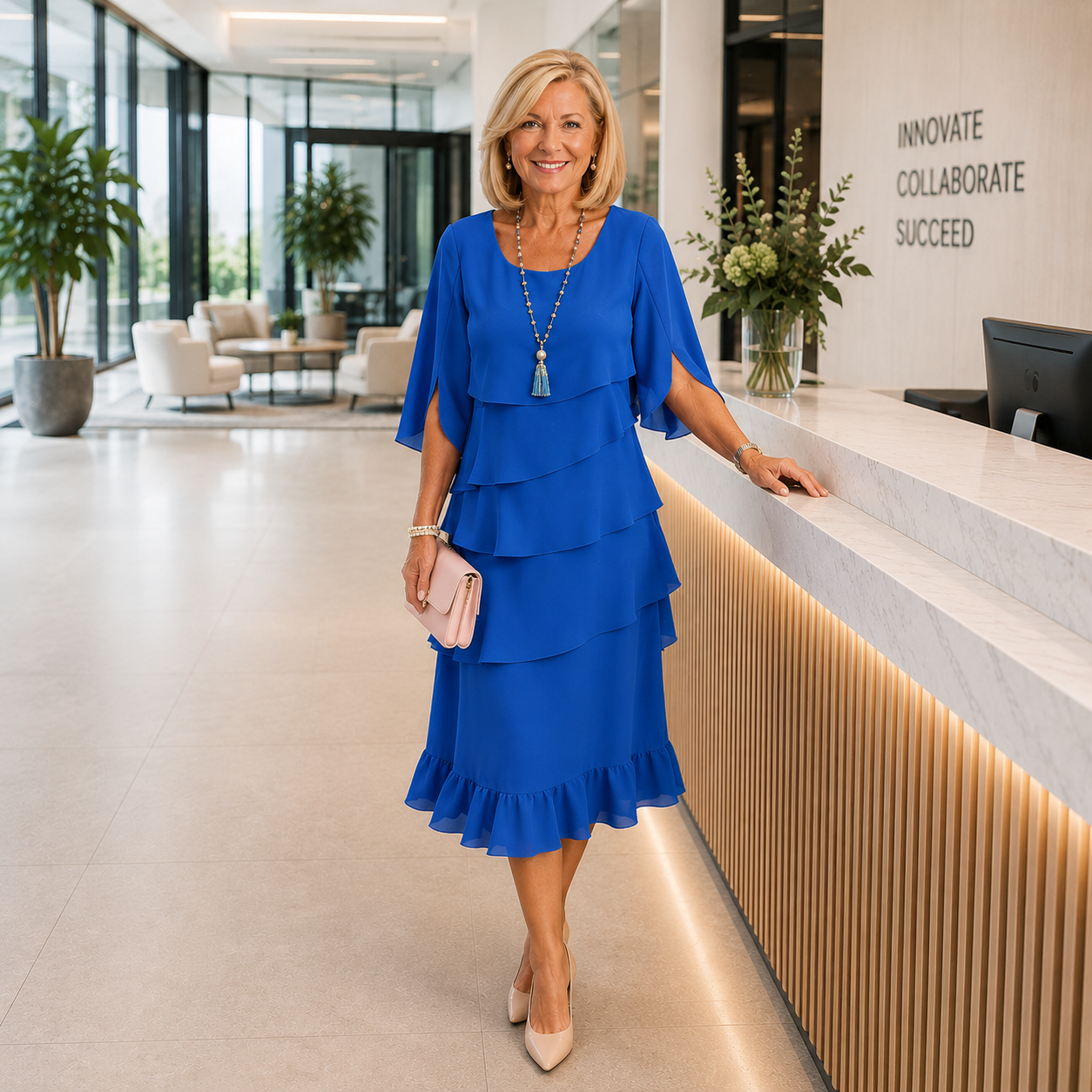 Brent | Layered Tier Midi Dress Maison Fleurine