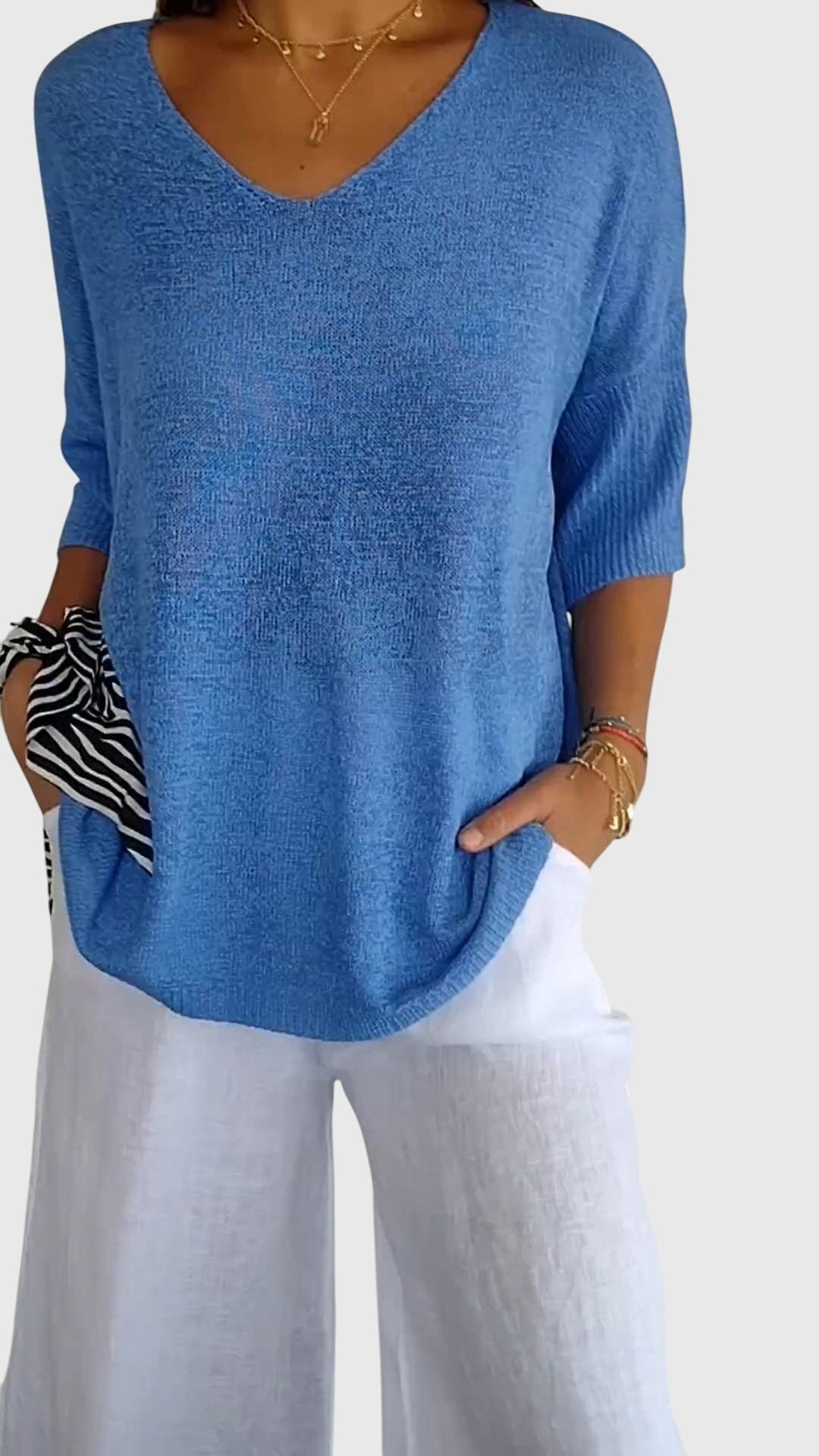 Lily™ | Elegant V-Neck Top Maison Fleurine