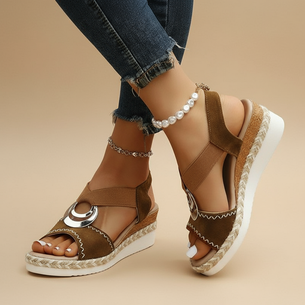 Sandales Plateformes Élégantes Myla en Cuir Luxe