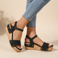 Sandales compensées Daniela – Élégance intemporelle en cuir