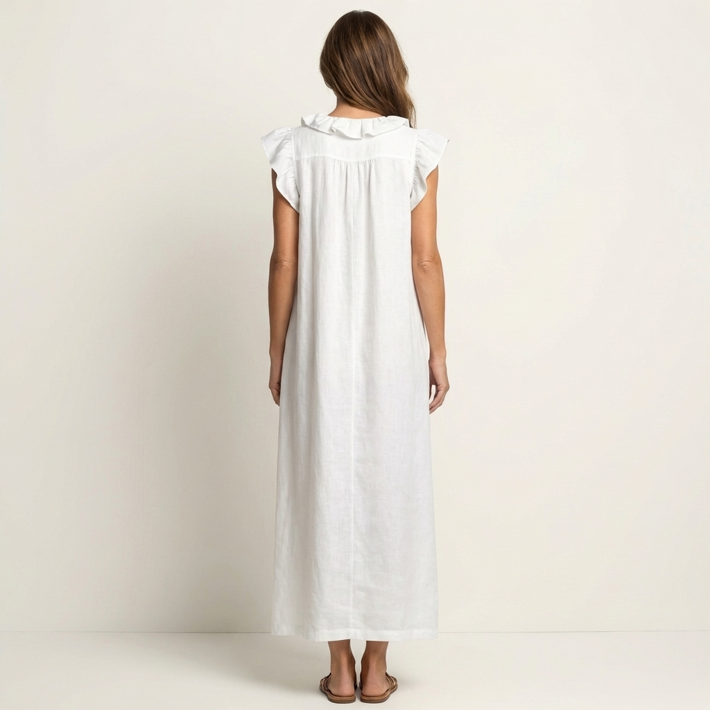 Anita | Robe Longue Col V à Volants