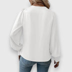 Lilou | Blouse satinée à col drapé