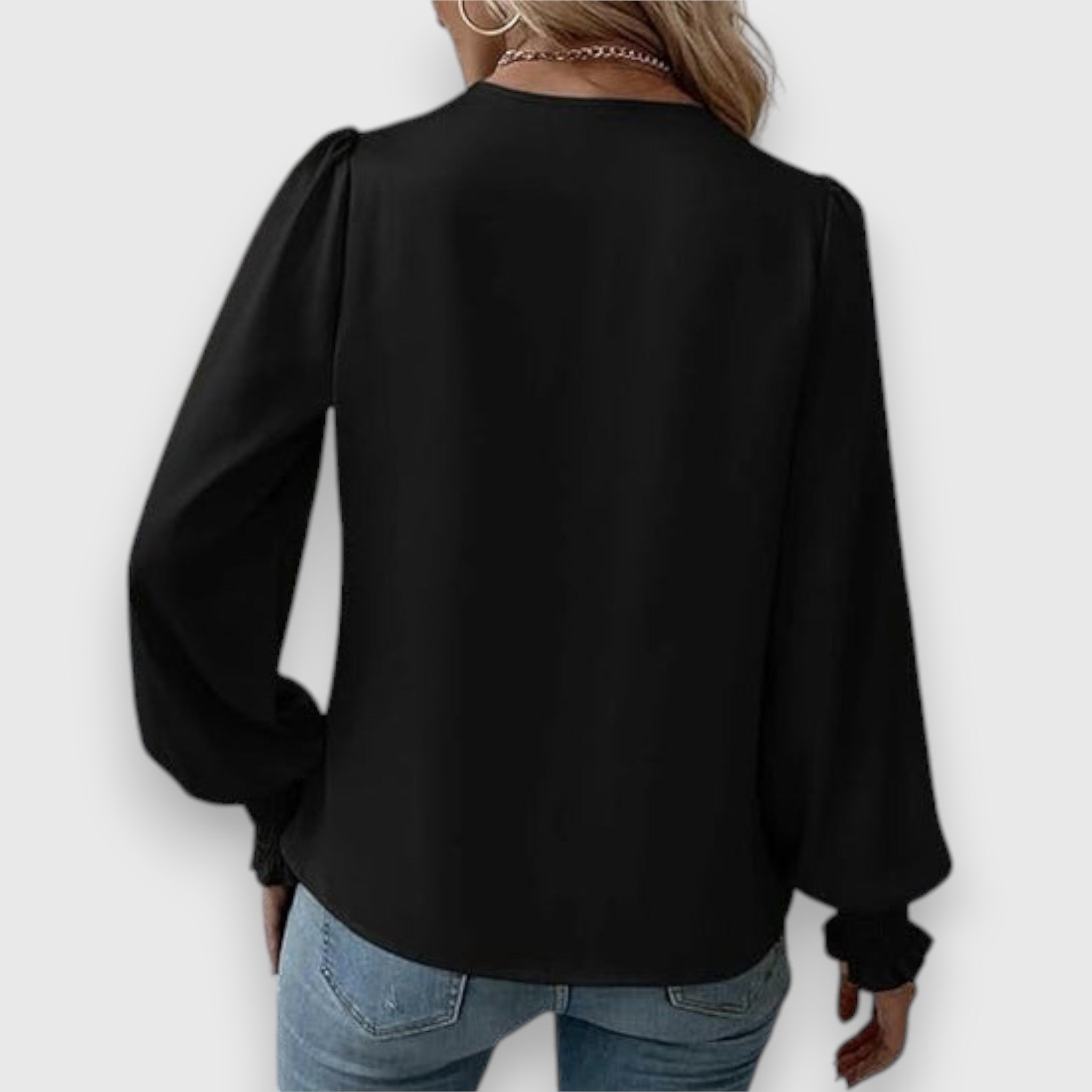 Lilou | Blouse satinée à col drapé