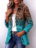 Mercedes | Blazer Léopard Dégradé à Volants