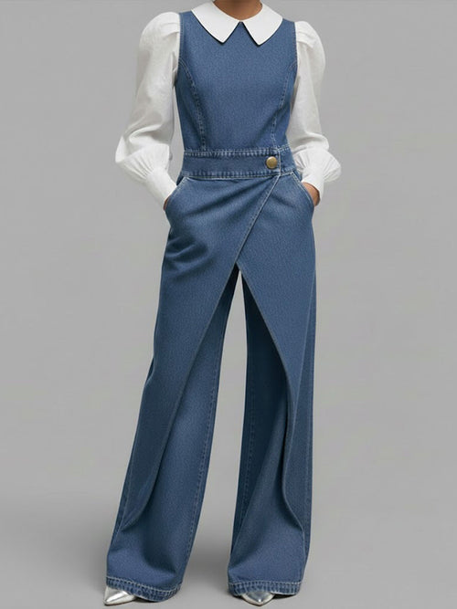 Chloé | Combinaison Denim Sans Manches Coupe Large
