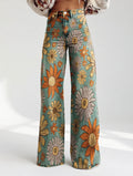 Florivane™ — Pantalon large floral rétro élégant