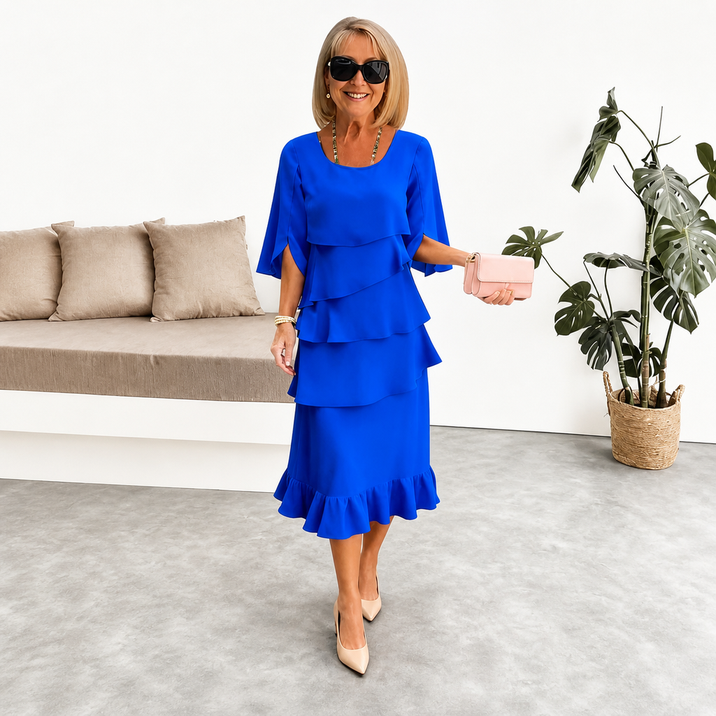Brent | Layered Tier Midi Dress Maison Fleurine