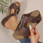 Sandales Compensées Élégantes Gigi en Cuir Luxe