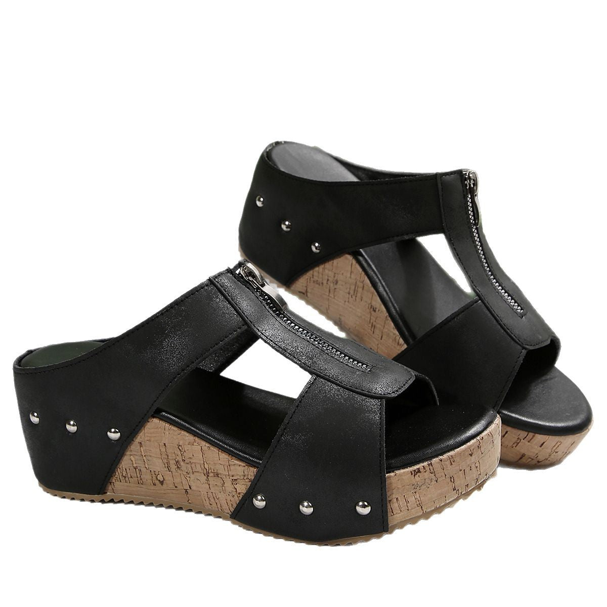Sandales Compensées Élégantes Gigi en Cuir Luxe