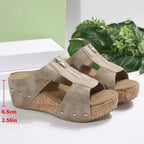 Sandales Compensées Élégantes Gigi en Cuir Luxe